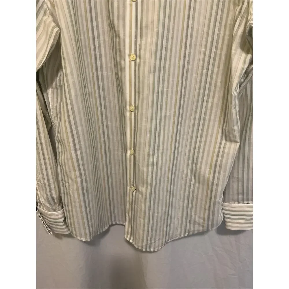 Banana Republic Shirt Mens Lg Striped Long Sleeve Button Up Slim Fit 16-16 1/2